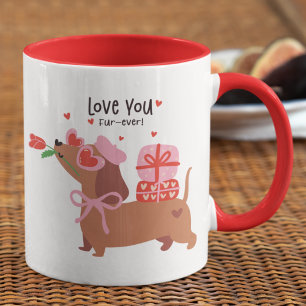 Love You Fur-Ever Cute French Dachshund Dog Mug