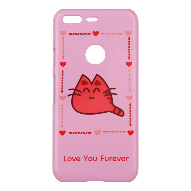 Love You Furever Valentine Cat iPhone Case (Back)