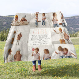 Love You Gigi | Custom Message Photo Collage Fleece Blanket
