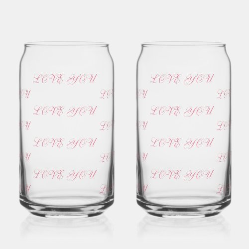 Love You Glass Cup | Romantic Drinking Glass