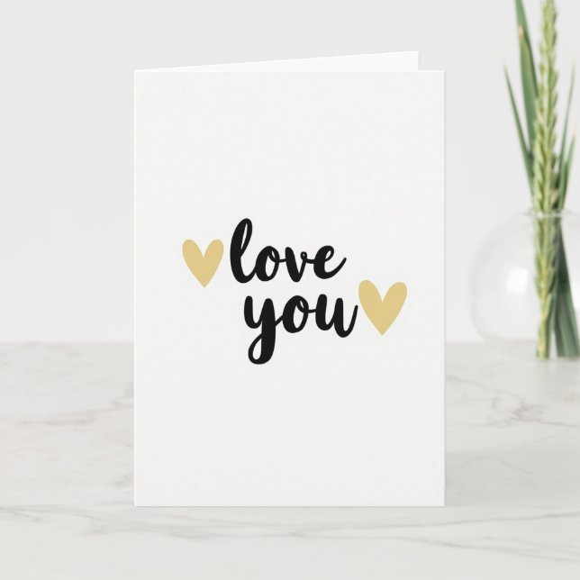 Love You Gold Hearts Card (Front)