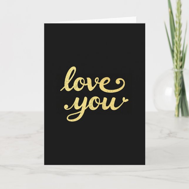 Love You Golden Script Bold Card (Front)