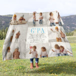 Love You G'pa | Custom Message Photo Collage Fleece Blanket<br><div class="desc">This simple and sweet blanket says "We Love you G'pa" in trendy, modern typefaces with your custom message, a charming heart and a spot for names. Minimal eight photo template of your favorite personal photos for a gift anyone would love. The perfect gift for any dad (can be customized for...</div>