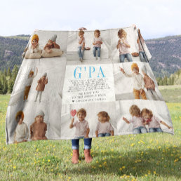 Love You G&#39;pa | Custom Message Photo Collage Fleece Blanket