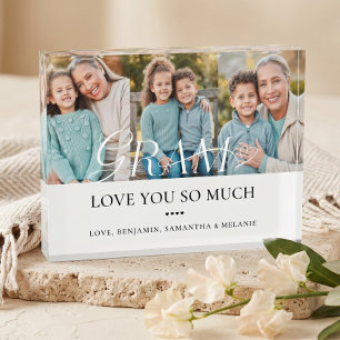 Love You Gram Grandkids Photo Collage Keepsake Block