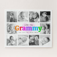 Love You Grammy Colorful Modern 10 Photo Collage
