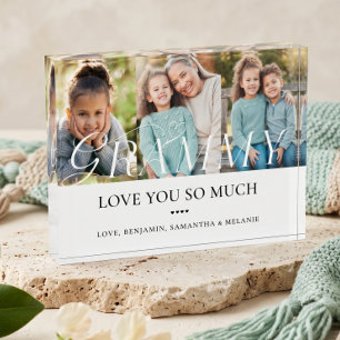 Love You Grammy Grandkids Photo Collage Keepsake Block