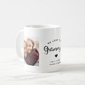 Love you Grammy Hearts Custom Two Photo Coffee Mug (Front Left)