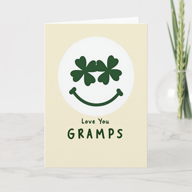Love You Gramps Shamrock Card (Front)