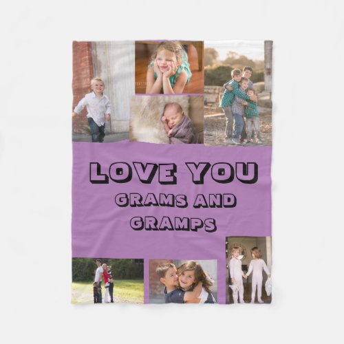 Love You Grams and Gramps Fleece Blanket