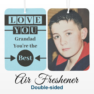 Love you Grandad custom photo blue Air Freshener