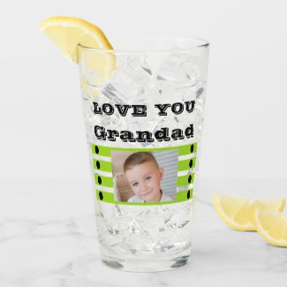 Love you Grandad two photos black lime beer Glass