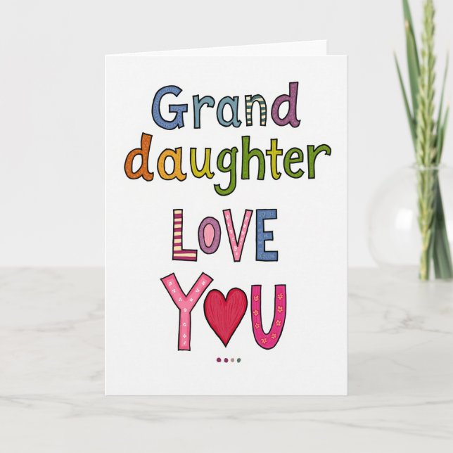 Love You Granddaughter Art Card (Front)