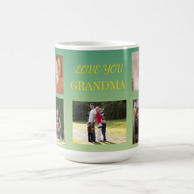 Love You Grandma 5 Photo Design Coffee Mug (Center)