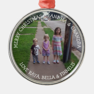 Love You Grandma and Grandpa Christmas Metal Ornament