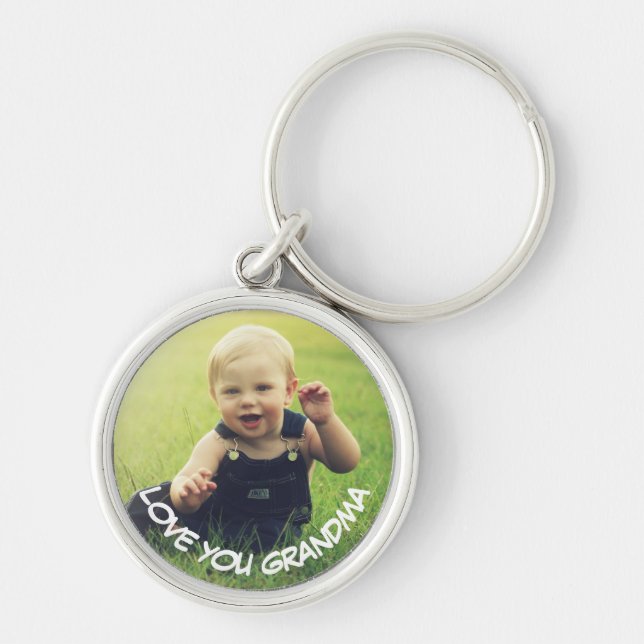 Love you Grandma, Baby Picture Photo Keychain (Front)