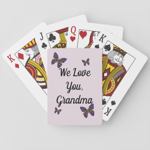 Love You Grandma Beautiful Butterflies Poker Cards