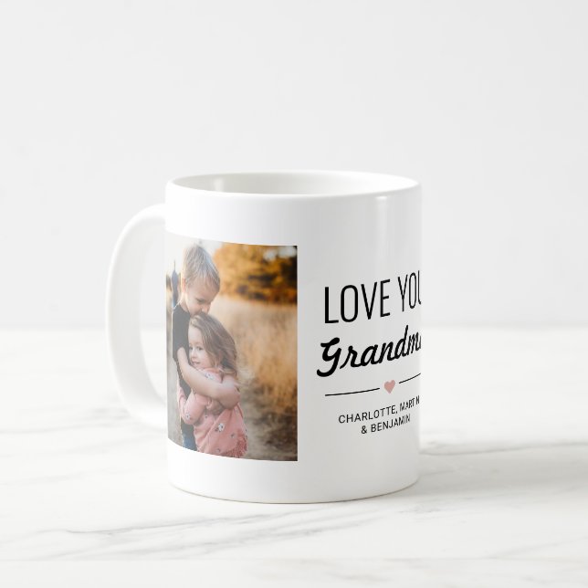 Love You Grandma Birthday Custom Photo Coffee Mug (Front Left)