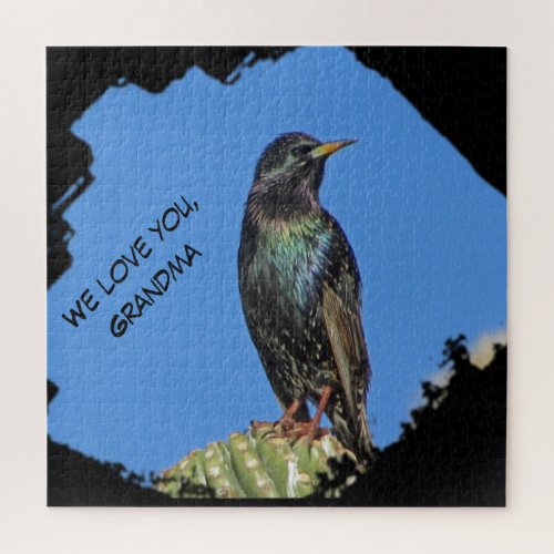 Love You Grandma Black Starling Photo Southwest  Jigsaw Puzzle