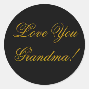LOVE YOU GRANDMA. CLASSIC ROUND STICKER