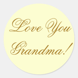 LOVE YOU GRANDMA. CLASSIC ROUND STICKER