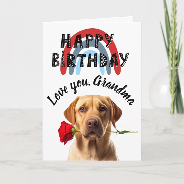 Love you Grandma Custom birthday card from dog  (Front)