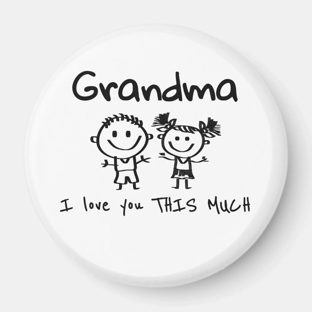 Love You Grandma Kids Art Personalized Gift Magnet (Creator Uploaded)