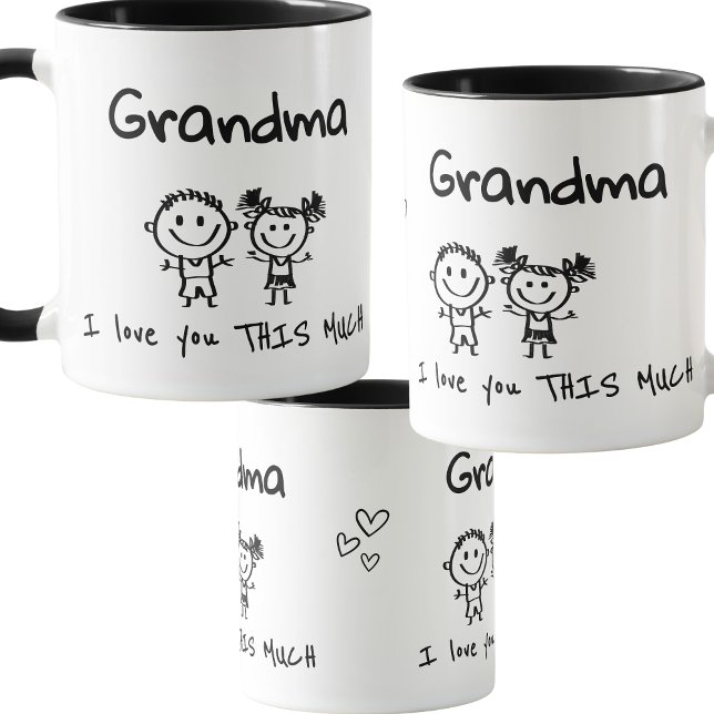 Love You Grandma Kids Art Personalized Gift Mug (Creator Uploaded)