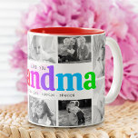 Love You Grandma Multicolor Bold 10 Photo Collage Two-tone Coffee Mug at Zazzle
