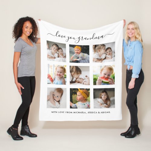 Love You GrandmaNanaOther 9_Photo Collage Fleece Blanket