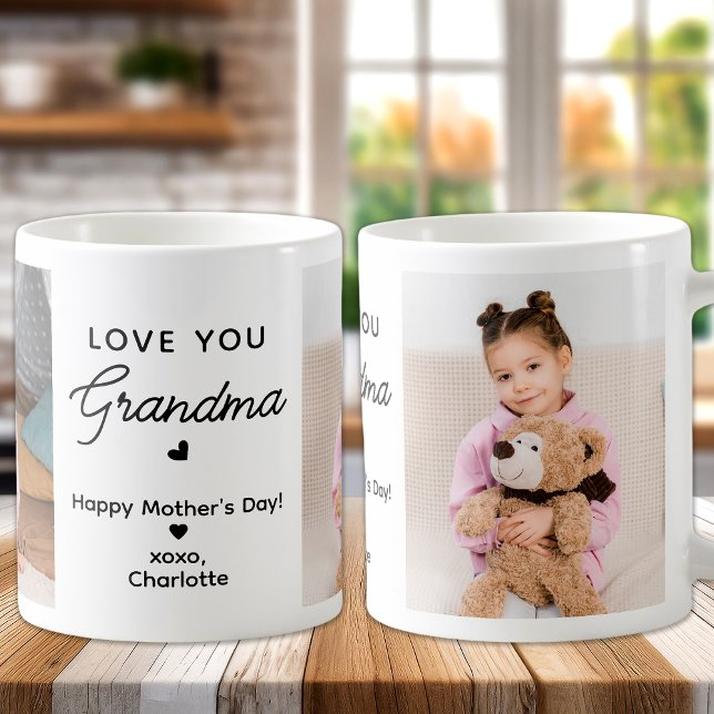 Love You Grandma Personalized 2 Photo Grandparent Coffee Mug (Creator Uploaded)