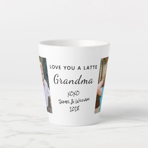 Love You Grandma Personalized Photo Latte Mug