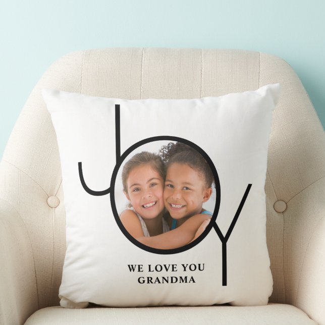 Love You Grandma Personalized Photo Throw Pillow (Creator Uploaded)