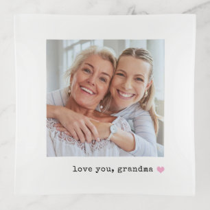 Love You, Grandma   Photo and Any Color Heart Trinket Tray
