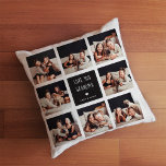 Love You Grandma | Photo Collage Handwritten Text Throw Pillow<br><div class="desc">This simple and stylish pillow says "Love you Grandma" in trendy, handwritten white text, with a matching heart and a spot for your name, on a black square center frame. There is a photo grid with room to show off eight of your favorite personal photos for a gift your grandmother...</div>