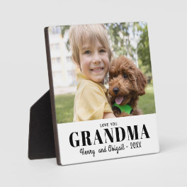 Love You Grandma Photo Family Modern Keepsake Plaque