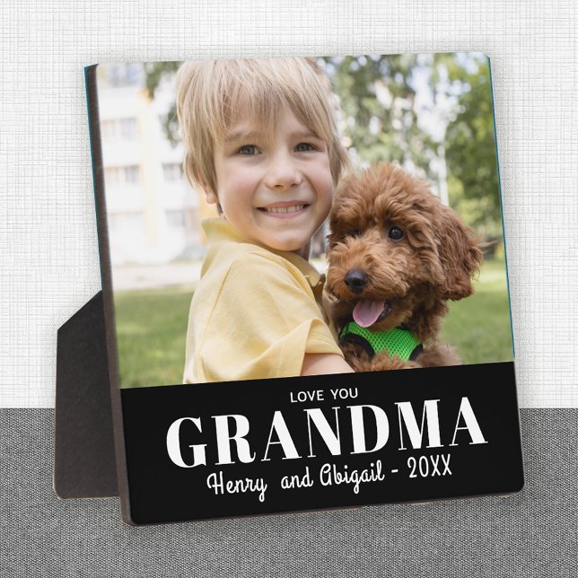 Love You Grandma Photo Family Modern Keepsake Plaque (Creator Uploaded)
