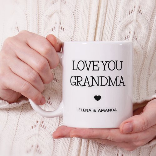 Love You Grandma  Photo Handwritten Text  Coffee Mug