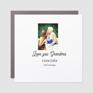 Love you Grandma photo name love message grandkids Car Magnet