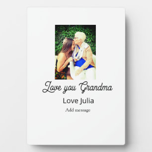 Love you Grandma photo name love message grandkids Plaque