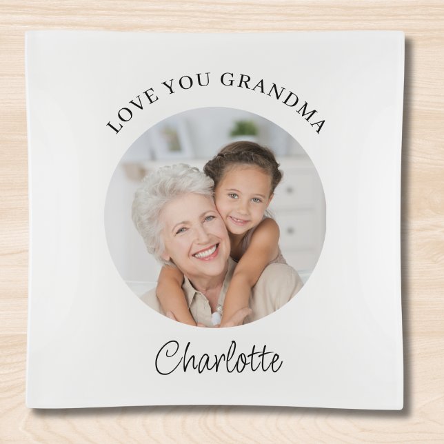 Love You Grandma Photo Trinket Tray (Creator Uploaded)