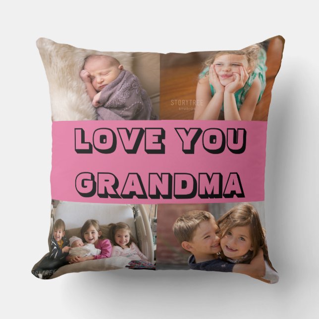Love You Grandma Throw Pillow (Front)
