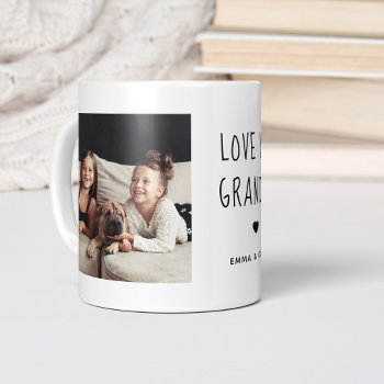 Love You Grandma | Two Photo Handwritten Text Coffee Mug by christine592 at Zazzle