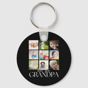 Love You Grandpa Beautiful Collage 9 Photos T Shir Keychain