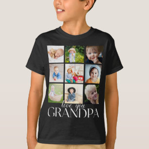Love You Grandpa Beautiful Collage 9 Photos T Shir T-Shirt