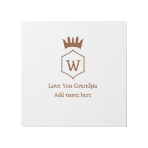 Love you grandpa crown add name details brown squa gallery wrap