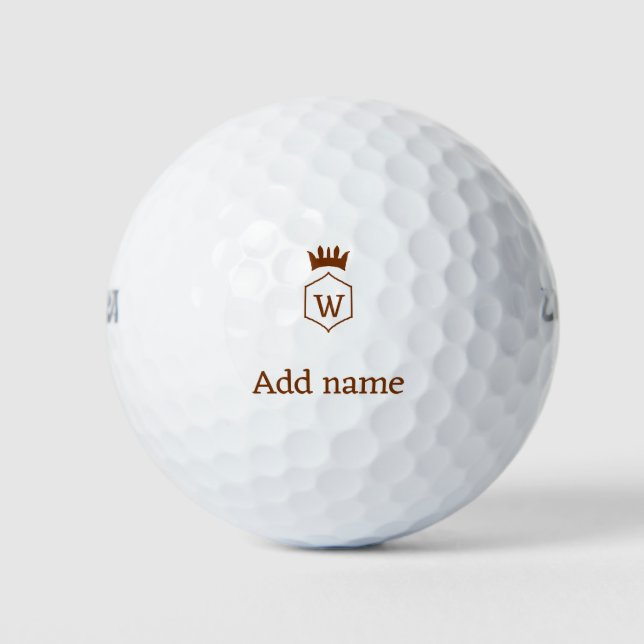 Love you grandpa crown add name details brown squa golf balls (Front)
