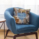 Love You 'Grandpa' Custom Photo Collage Heart Throw Pillow<br><div class="desc">Cute modern pillow for that special somone to let them know you love them. Featuring a 4 photo collage template, a centered blue heart that can be changed to any color with the text 'LOVE YOU' Grandpa and name/s. This pillow makes the perfect gift for dads, grandpas, uncles, brothers or...</div>