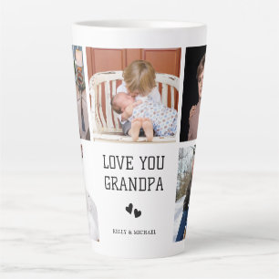 Love You, Grandpa Custom Photo Collage Latte Mug