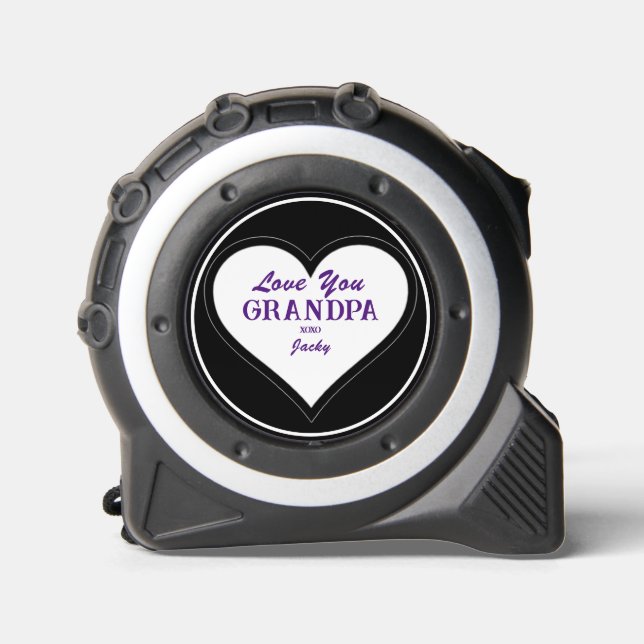  Love You Grandpa Gift Script Name Modern Handyman Tape Measure (Front)